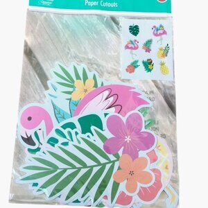Tropical Flamingo Pineapple Paper Cutouts Craft Scrapbooking Tiki Party Decor
